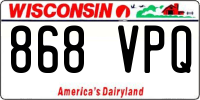 WI license plate 868VPQ