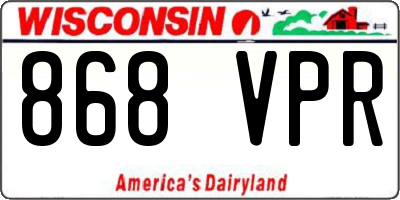 WI license plate 868VPR