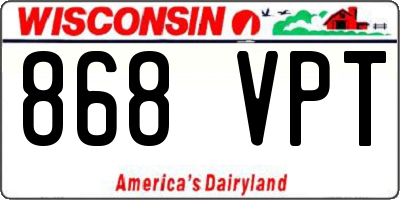 WI license plate 868VPT