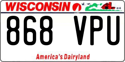 WI license plate 868VPU
