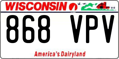 WI license plate 868VPV