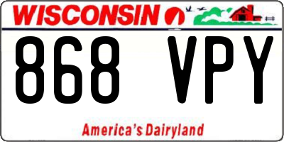 WI license plate 868VPY