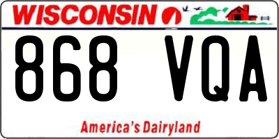 WI license plate 868VQA