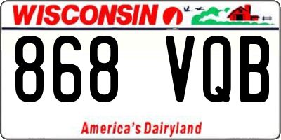 WI license plate 868VQB