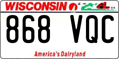 WI license plate 868VQC