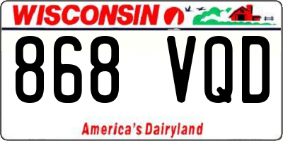 WI license plate 868VQD