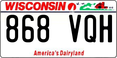 WI license plate 868VQH
