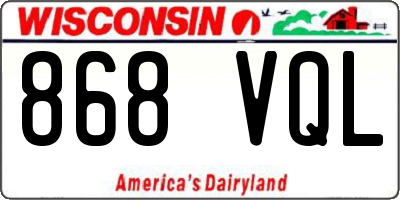 WI license plate 868VQL