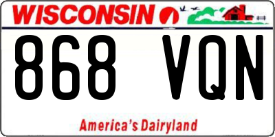 WI license plate 868VQN