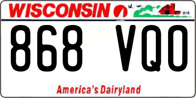 WI license plate 868VQO