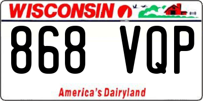 WI license plate 868VQP