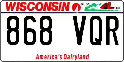 WI license plate 868VQR