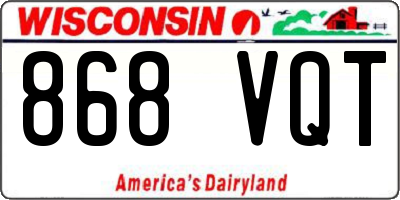 WI license plate 868VQT