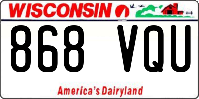 WI license plate 868VQU