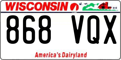 WI license plate 868VQX