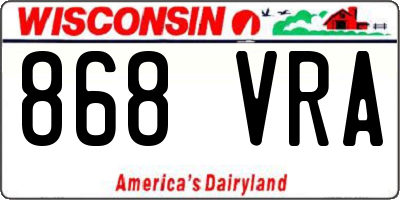 WI license plate 868VRA