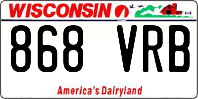 WI license plate 868VRB