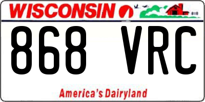 WI license plate 868VRC
