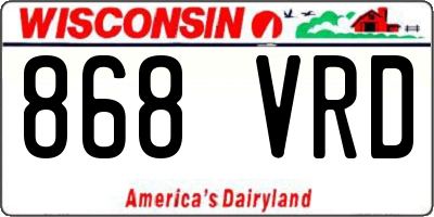 WI license plate 868VRD