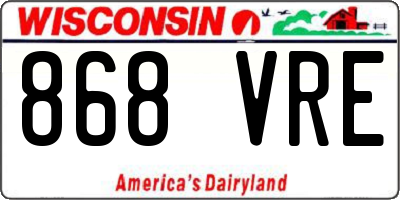 WI license plate 868VRE