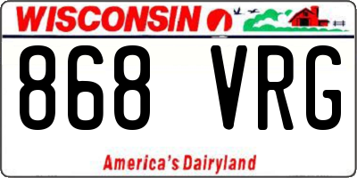 WI license plate 868VRG