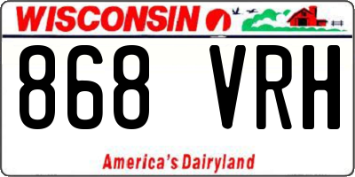 WI license plate 868VRH