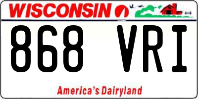 WI license plate 868VRI