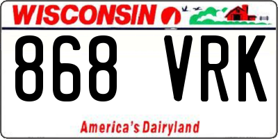 WI license plate 868VRK