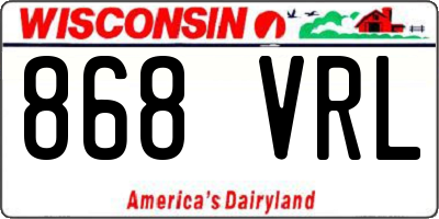 WI license plate 868VRL
