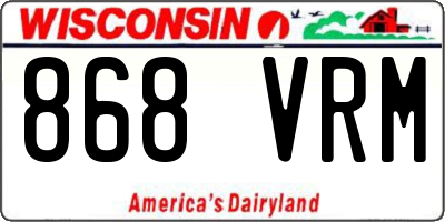 WI license plate 868VRM