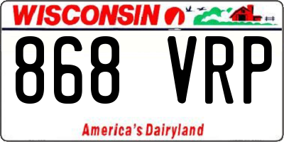 WI license plate 868VRP