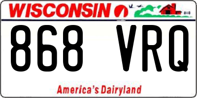 WI license plate 868VRQ