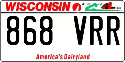 WI license plate 868VRR