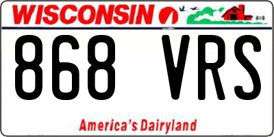 WI license plate 868VRS