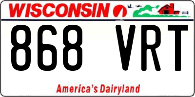 WI license plate 868VRT