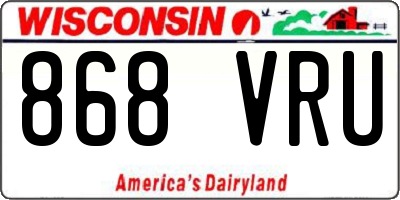 WI license plate 868VRU