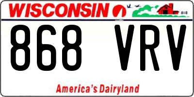 WI license plate 868VRV
