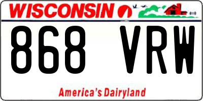 WI license plate 868VRW