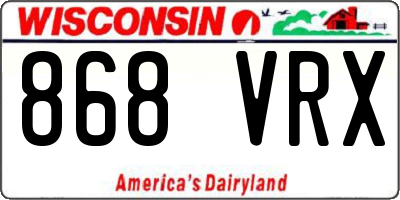 WI license plate 868VRX