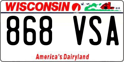 WI license plate 868VSA