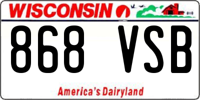 WI license plate 868VSB