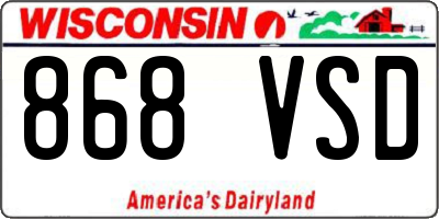 WI license plate 868VSD