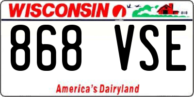 WI license plate 868VSE