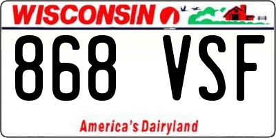 WI license plate 868VSF