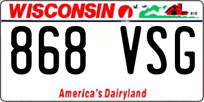 WI license plate 868VSG
