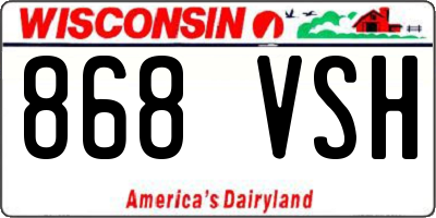 WI license plate 868VSH