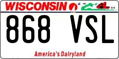 WI license plate 868VSL
