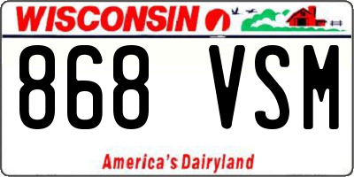WI license plate 868VSM