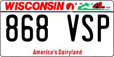 WI license plate 868VSP