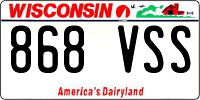 WI license plate 868VSS
